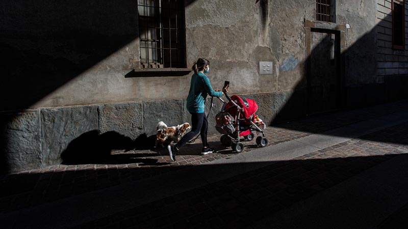 the lady with the stroller