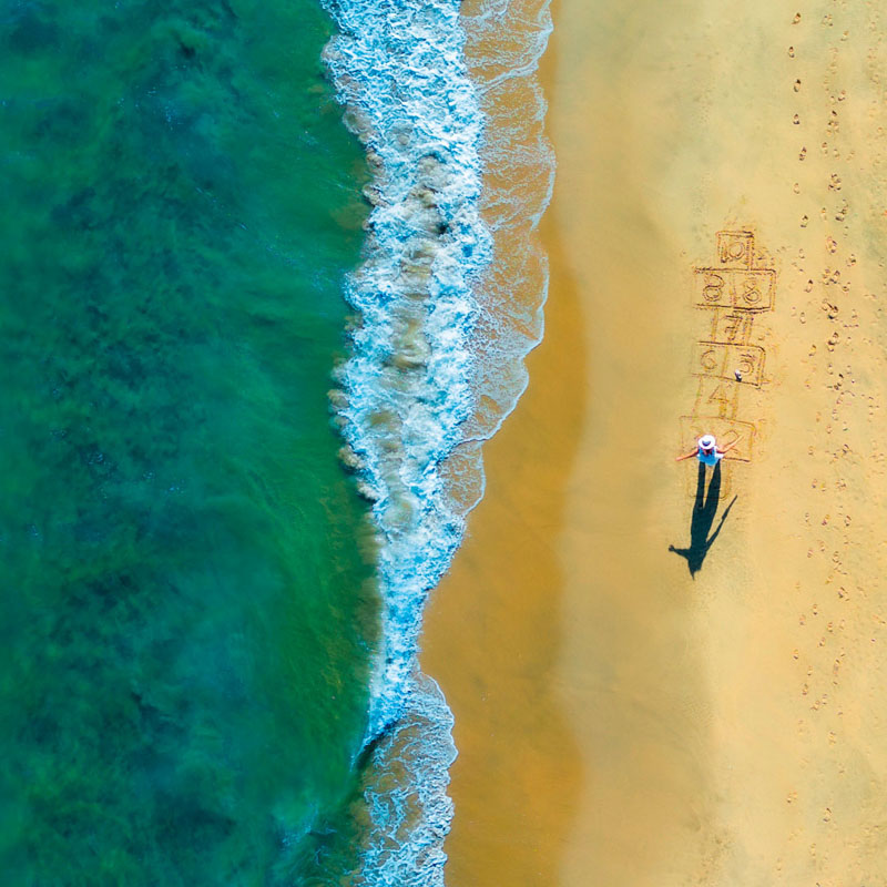 Playing on the shore