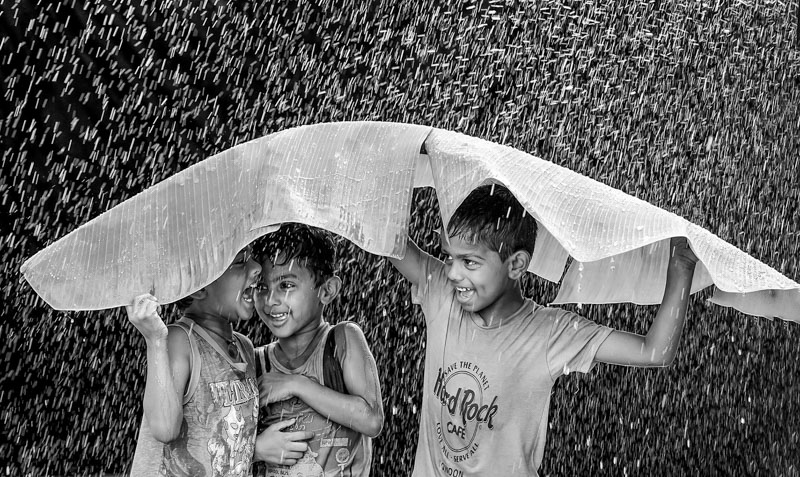 Three happy children